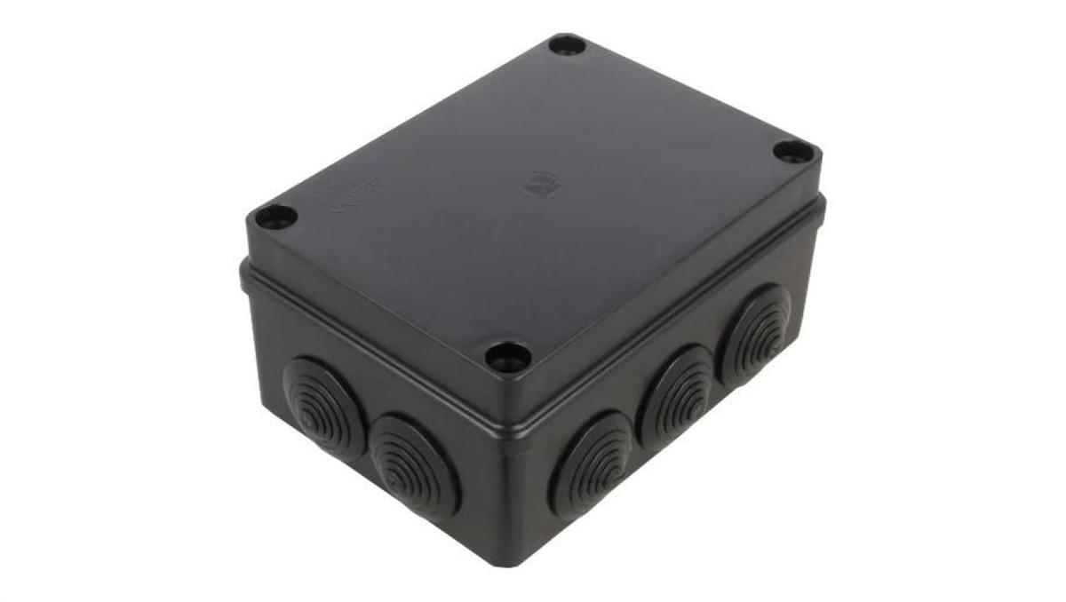 Pawbol Skrzynka hermetyczna IP65 Puszka instalacyjna 150x110x75mm bezhalogenowa czarna z dławikami PG21 S-BOX 306c