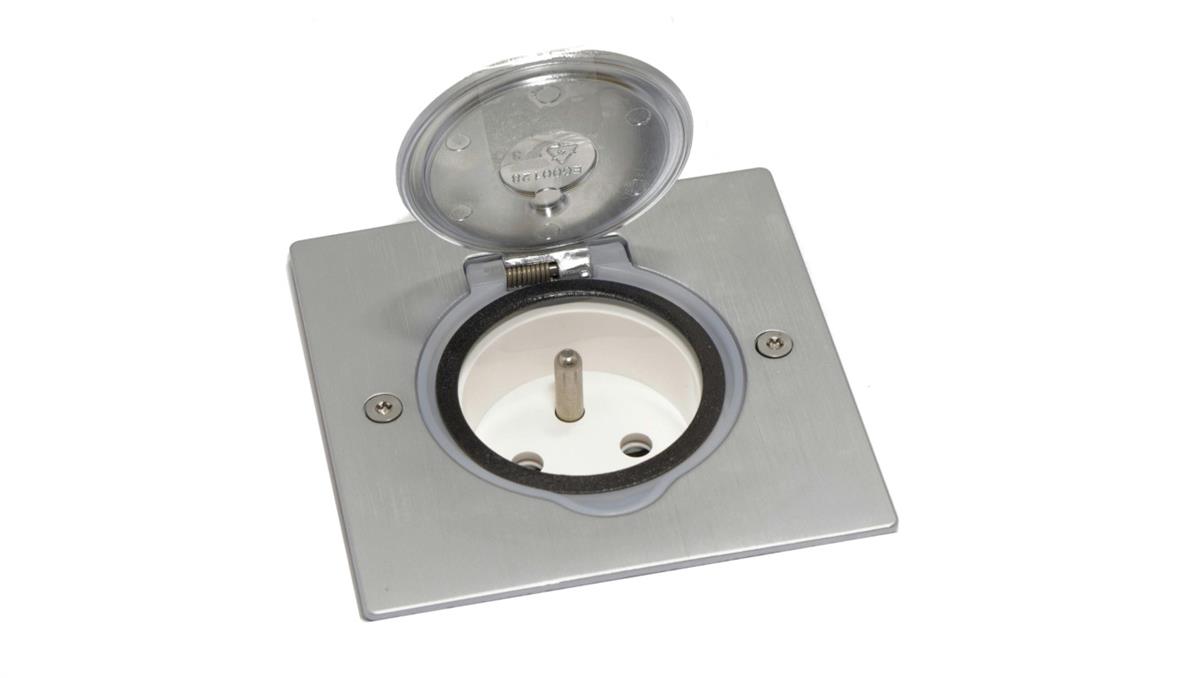 Kontakt Simon FLOOR BOX puszka podłogowa INOX gniazdo podłogowe z/u IP44