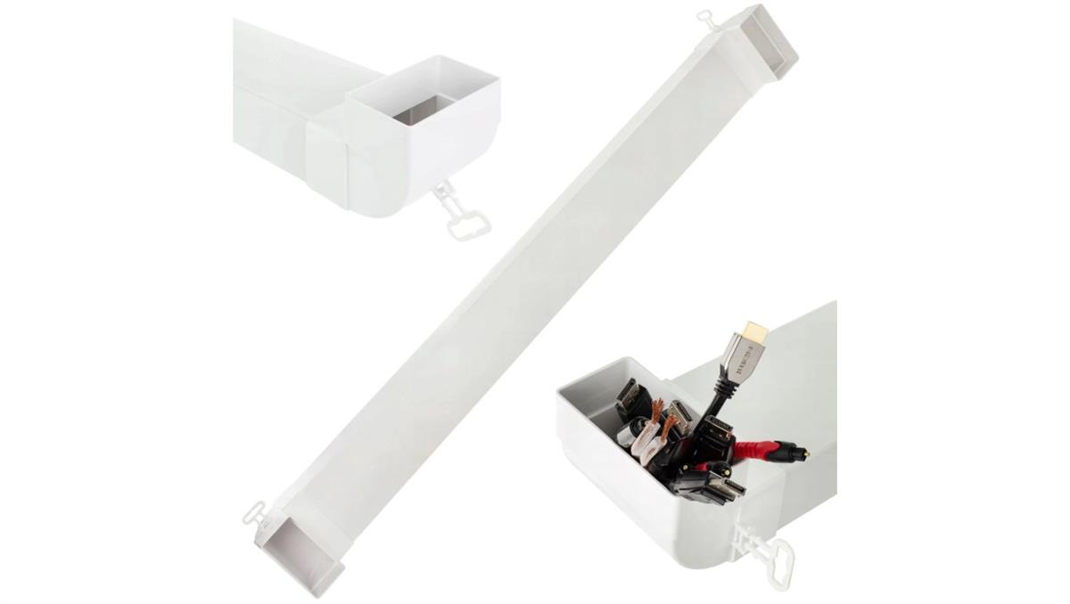 Awenta Przepust kanał kablowy podtynkowy do maskowania kabli telewizyjnych kanał płaski + 2x kątownik 55x110mm 1,5M 70.0444