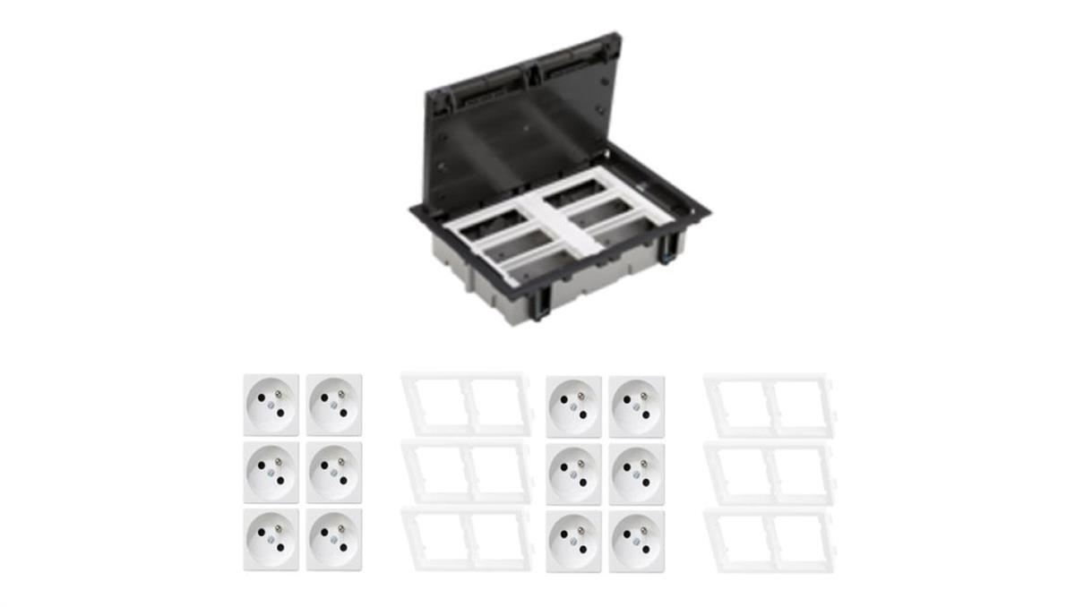 KONTAKT SIMON FLOOR BOX puszka podłogowa 12x gniazdo pojedyncze z/u do podłóg technicznych ( podniesionych )