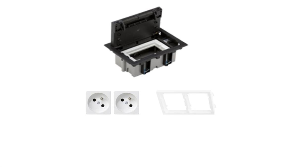 KONTAKT SIMON FLOOR BOX puszka podłogowa 2x gniazdo pojedyncze z/u do podłóg technicznych ( podniesionych )