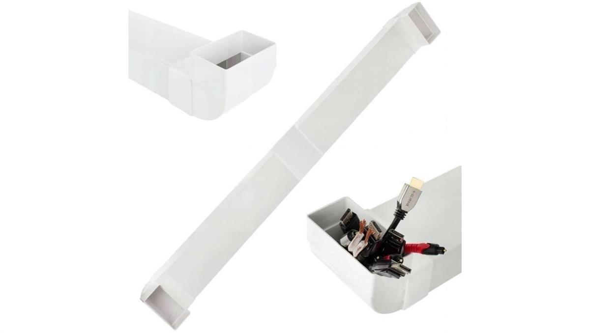 Przepust kanał kablowy podtynkowy do maskowania kabli telewizyjnych 2x kanał płaski 0,5m+łącznik+2x kątownik 55x110mm 1M