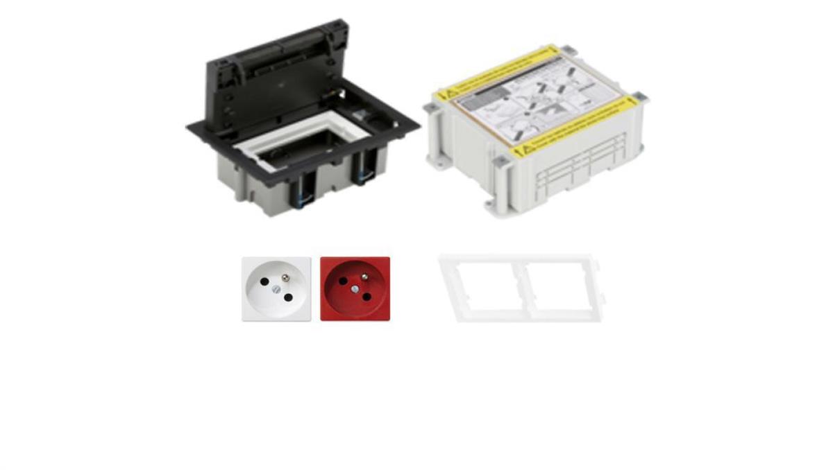 KONTAKT SIMON FLOOR BOX puszka podłogowa 1x gniazdo pojedyncze z/u + 1x gniazdo DATA + kaseta do wylewki
