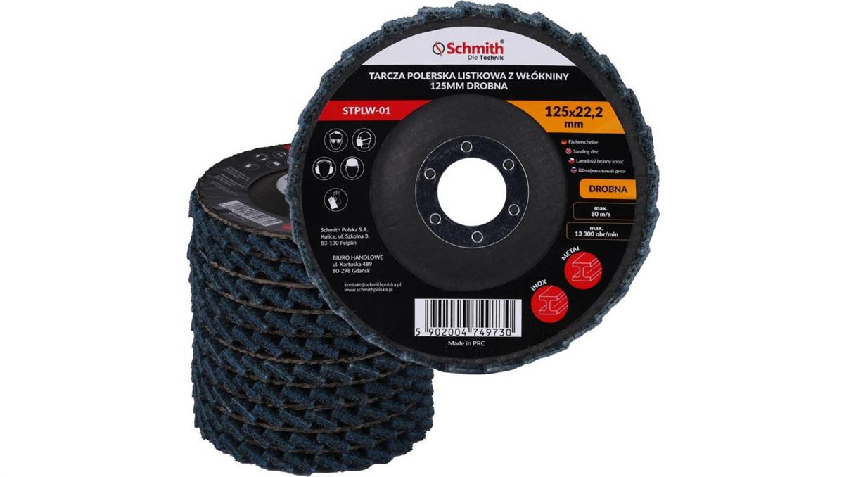 Schmith Tarcza polerska listkowa drobna 125mm filc lamelka z włókniny