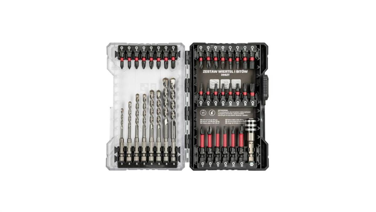 Zestaw wierteł i bitów - 39szt