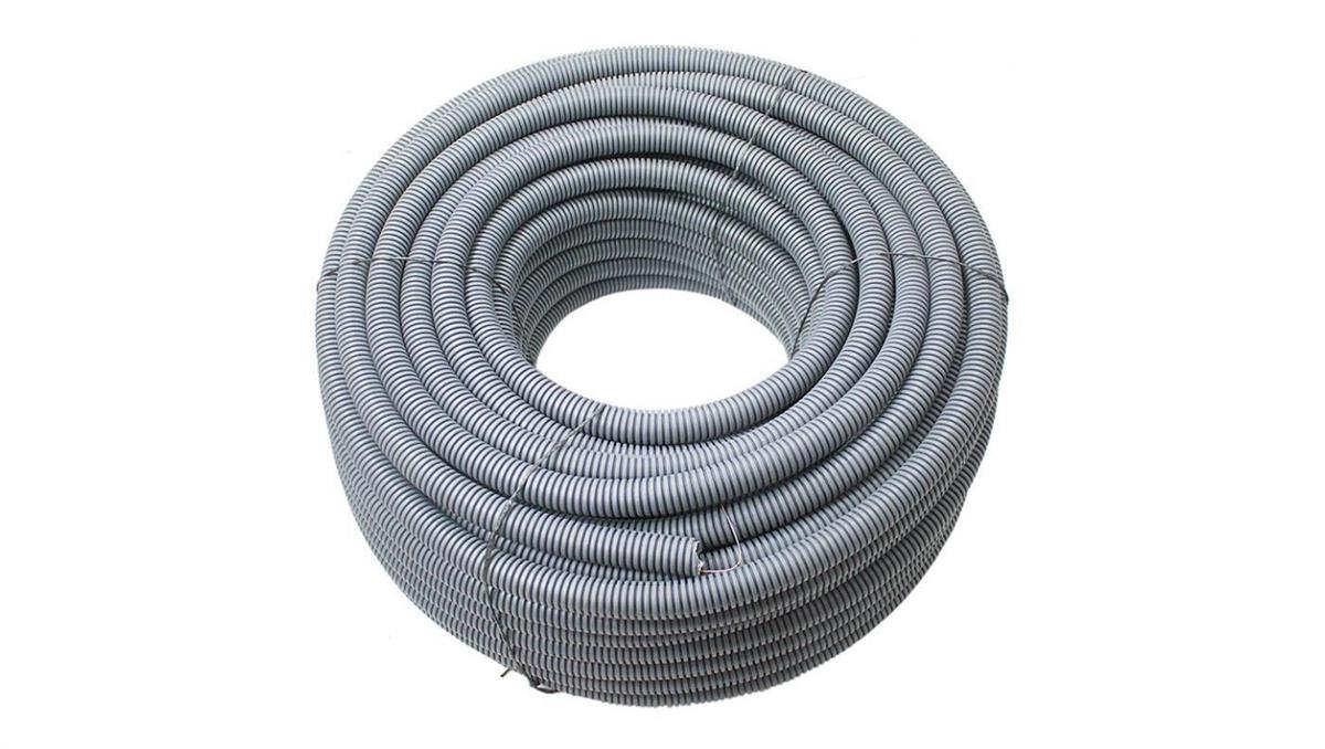 Elektroplast Stróża Rura karbowana 20mm z pilotem szary PVC PIL/50 M/320N 20/16 peszel 50mb (ROLKA) 05.22