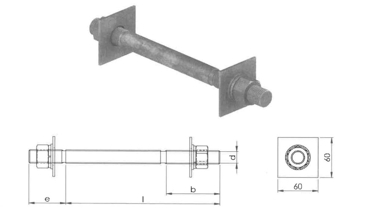 ENERGY Śruba dwustronna M20, L=(230-240) mm do mocowania haków nakrętkowych oraz do zbliźniaczenia żerdzi ŻN (S3022CP1)