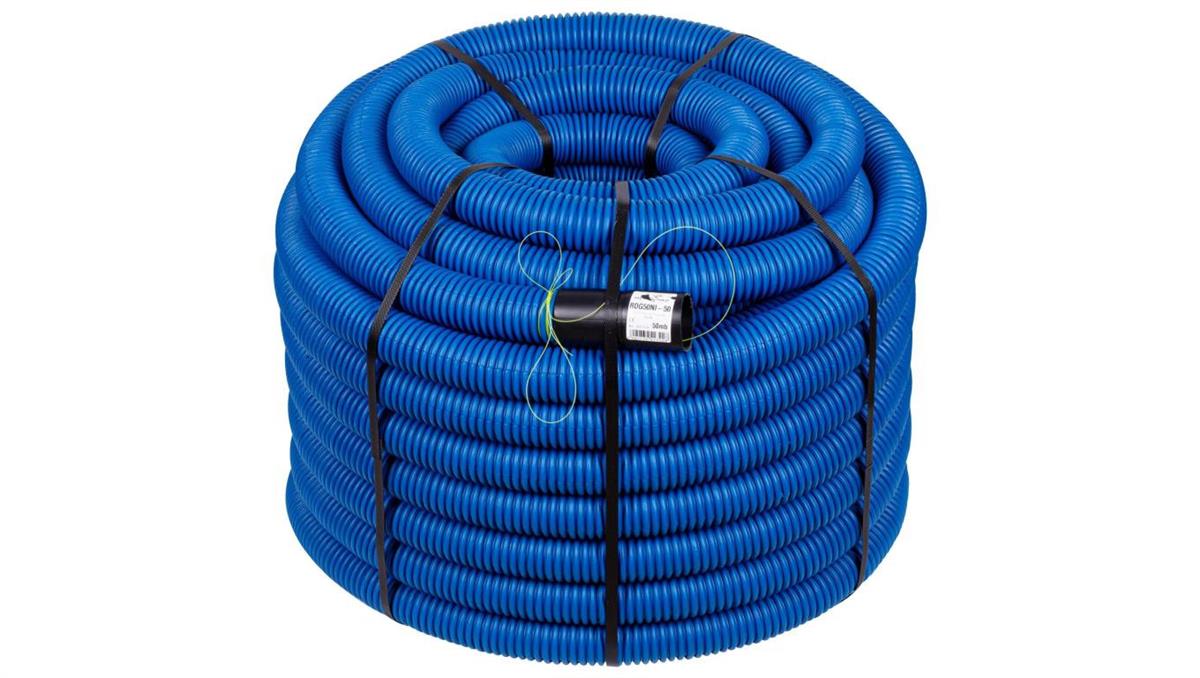 Rura karbowana AROT 40mm dwuwarstwowa osłonowa do ziemi peszel z pilotem 450N HDPE niebieska 10m RDG ELMARK