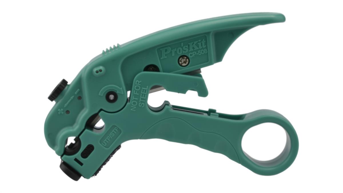 PROSKIT Uniwersalny ściągacz izolacji do kabli UTP STP solarnych PV RG59 RG6 RG7 RG11 CP-508