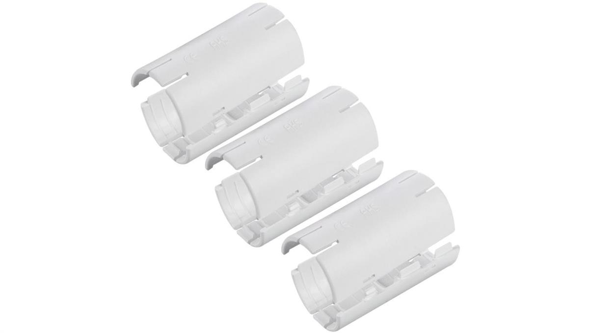AKS Zielonka Łącznik składany prosty LSP 25 biały do rur sztywnych (RL i RLM) oraz karbowanych (RKGL i RKGS) AKS 3szt komplet 3szt