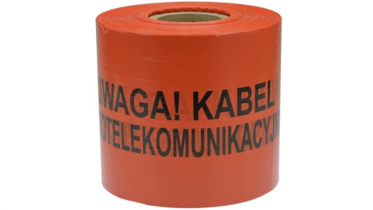 Folia ostrzegawcza POMARAŃCZOWA 10cm x 500m