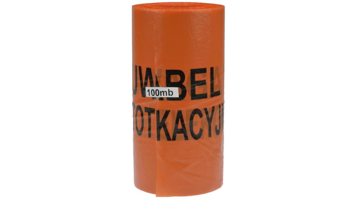 Folia ostrzegawcza POMARAŃCZOWA 20cm x 100m