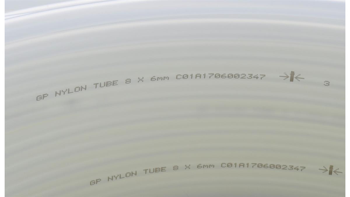 Przewód pneumatyczny PA poliamidowy kalibrowany, fi 10x7,5 mm, biały (krążek 25 m)