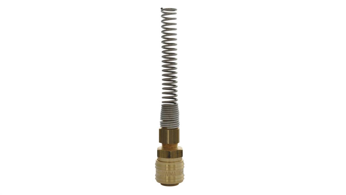 PNEUMAT SYSTEM Szybkozłącze pneumatyczne DN7,2 typ 26, skręcane do węża fi 10x8 mm ze sprężyną, mosiądz