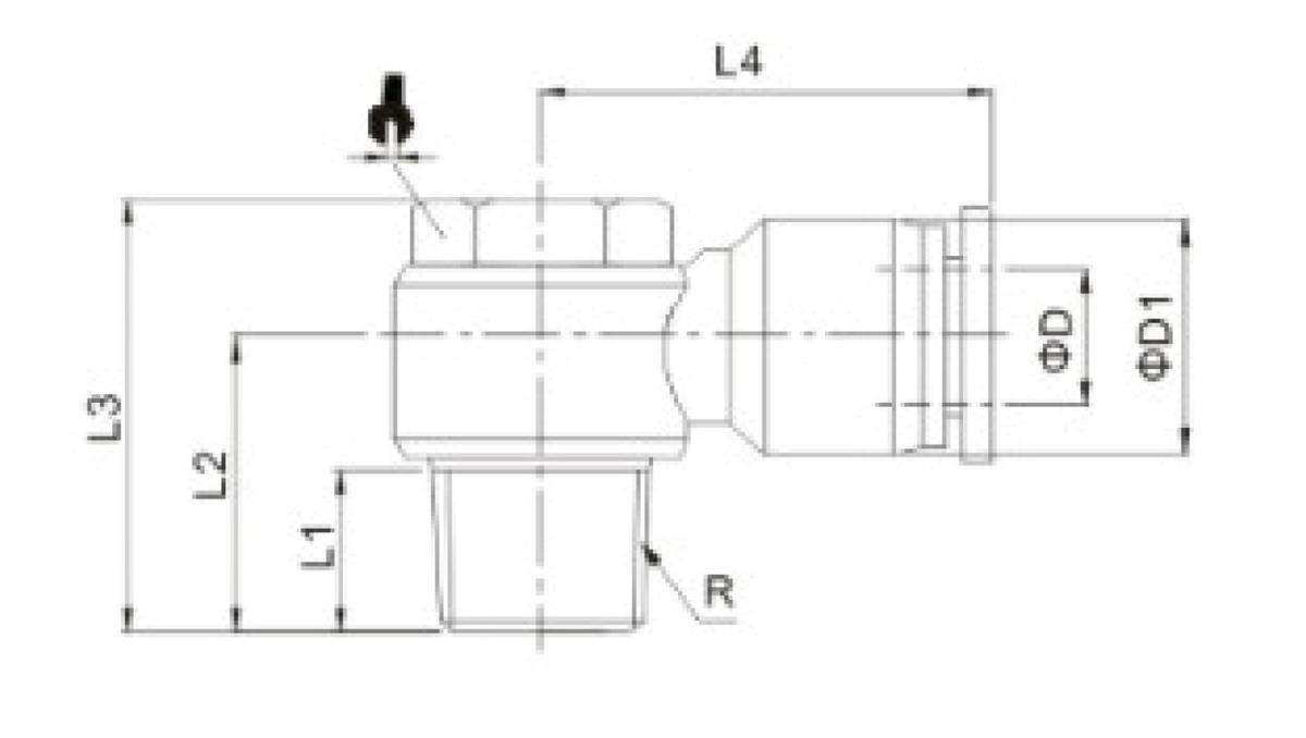 PNEUMAT SYSTEM Złączka pneumatyczna wtykowa kątowa banjo G 1/4 GZ do węża fi 10 mm, tworzywo sztuczne