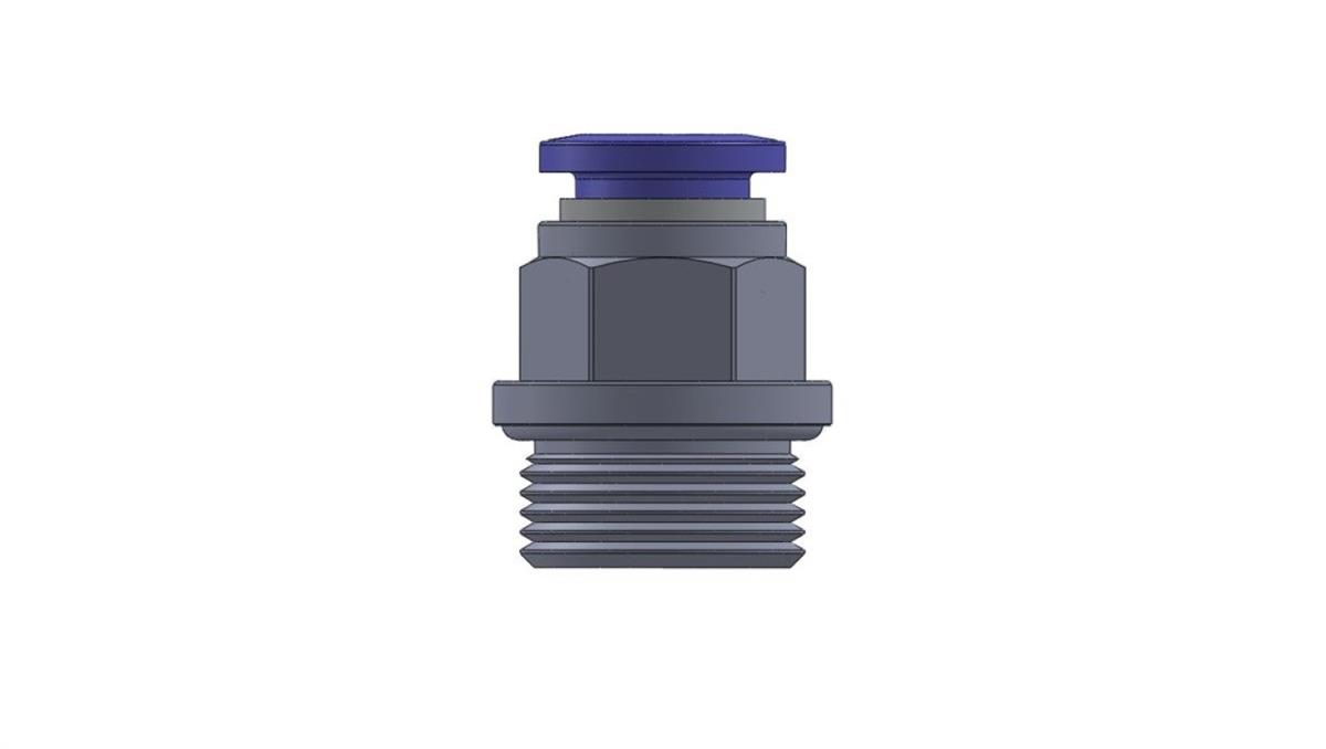 PNEUMAT SYSTEM Złączka wtykowa prosta mosiężna niklowana do węża 12, M22X1,5z, 122.M22X1,5-12