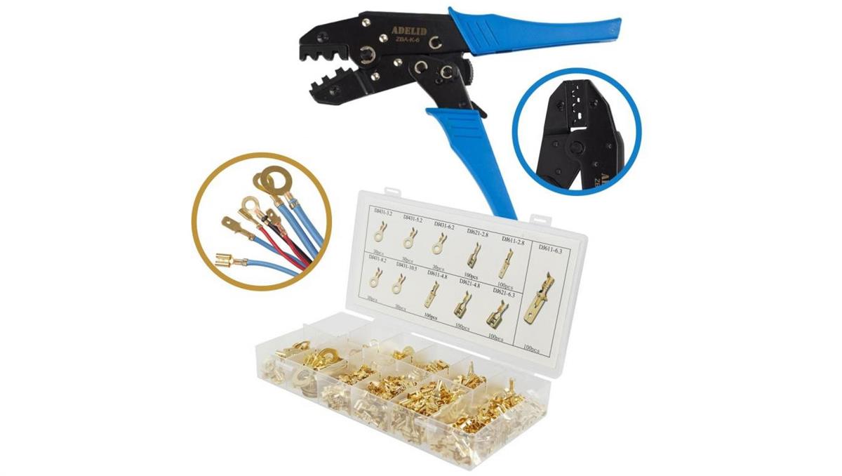 Szczypce zaciskarka do konektorów zestaw końcówek 750 SZT. KNZ-ZBAK6-BOX750