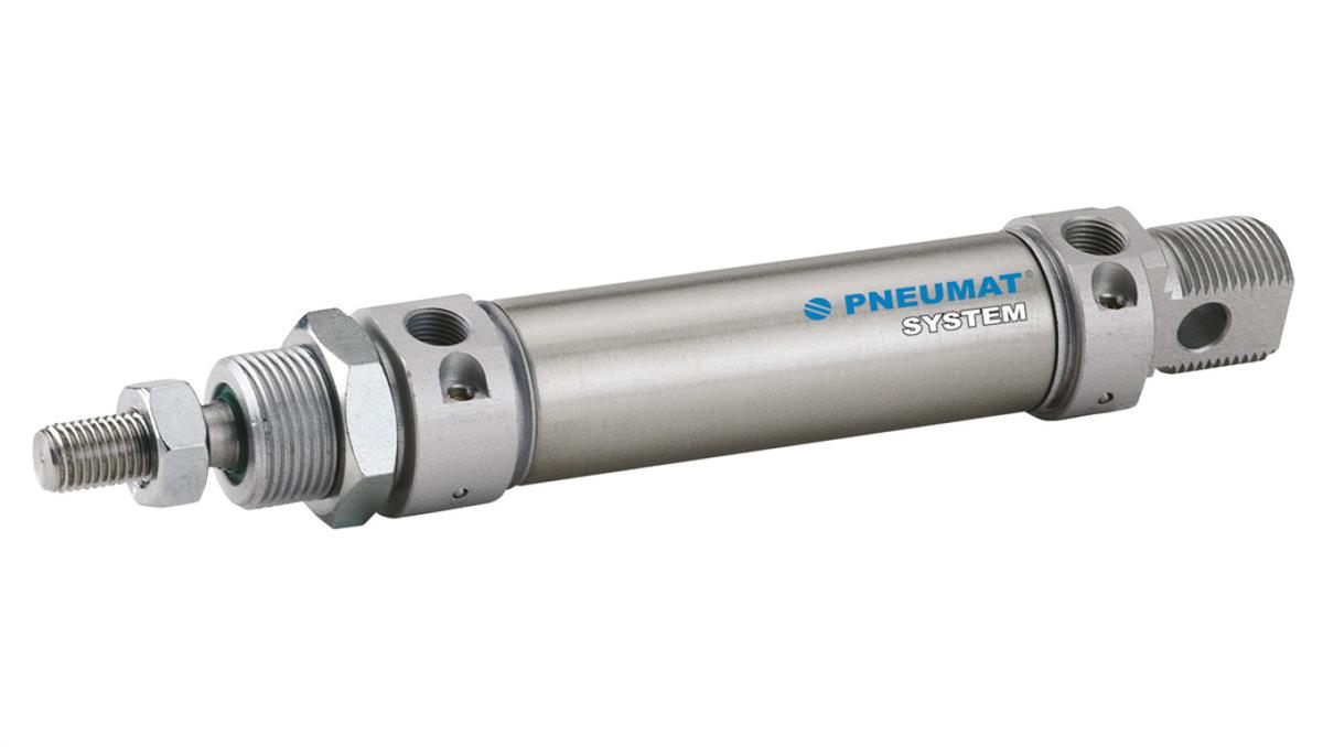 PNEUMAT SYSTEM Siłownik pneumatyczny okrągły z jednostronnym tłoczyskiem. Średnica tłoka 16 mm skok 250mm ISO6432 D16x250, ANM016.0250