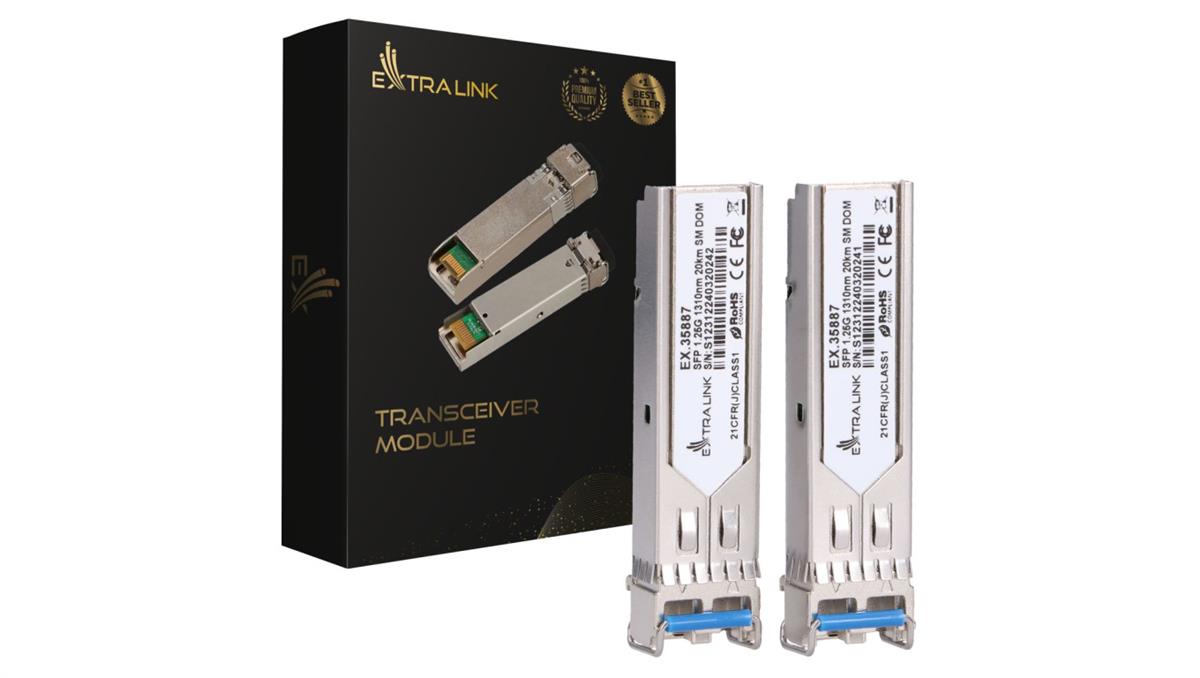 Moduł SFP 1,25Gbps, LC/UPC, 1310nm, 20km, single mode, DOM Extralink SFP 1.25G 2-pack