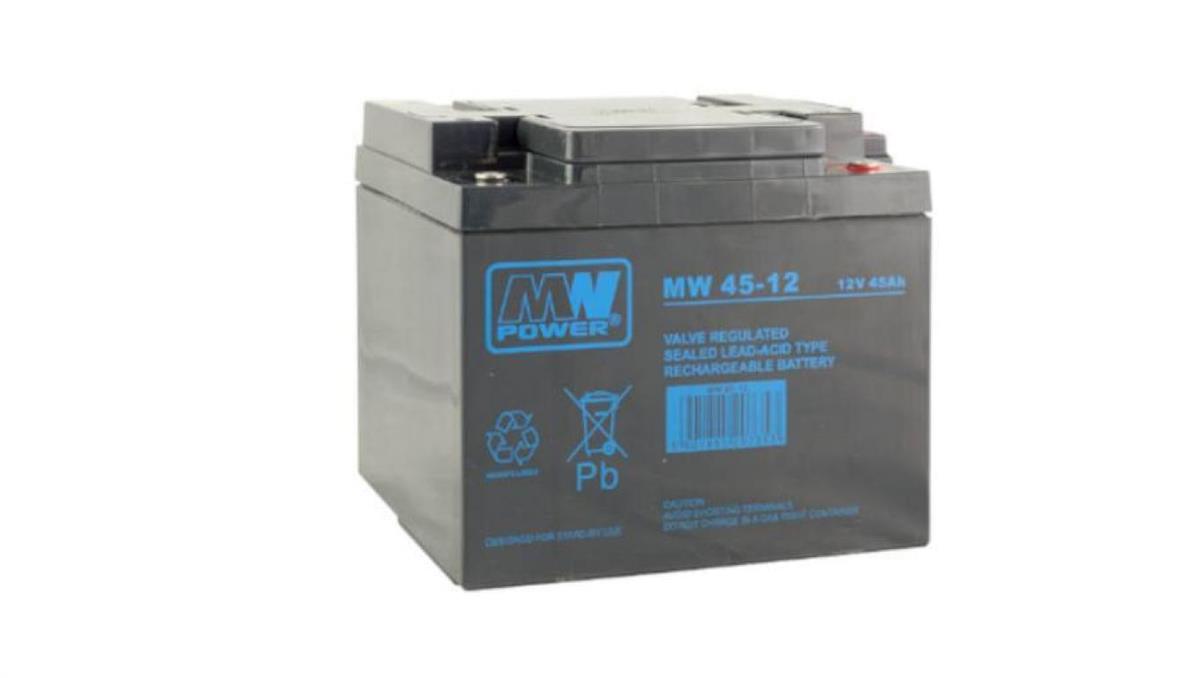 MW 45-12 akumulator AGM 12V 45Ah żywotność 6-9lat MW Power