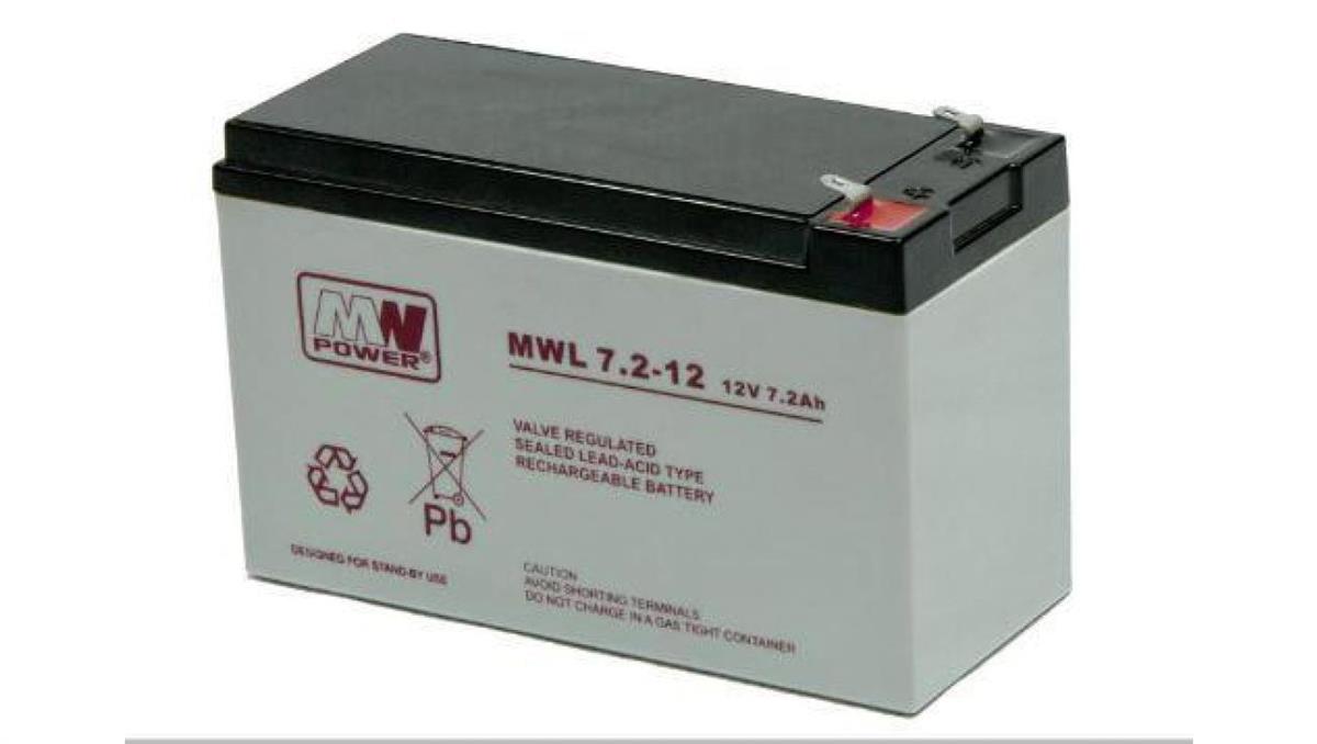 akumulator AGM 10-12lat 12V/7.2Ah MWL 7.2-12L