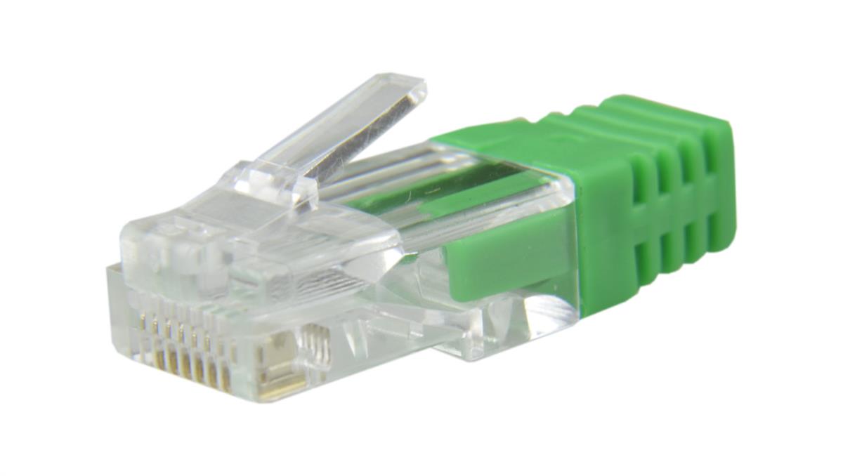 Osłonka wewnętrzna wtyku RJ45 zielona WORECZEK 100szt.