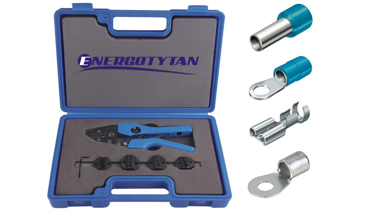 Zaciskarka do kabli z wymiennymi matrycami / Praska do tulejek i końcówek 0,5-16 / zestaw 5 matryc / Z-001