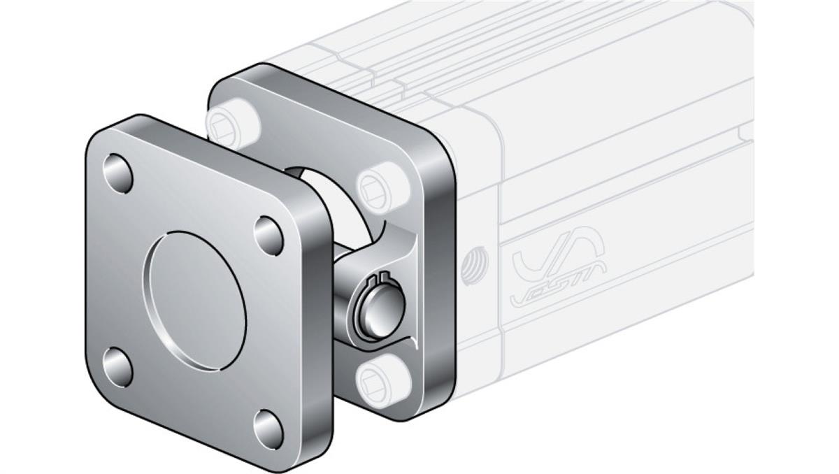 PNEUMAT SYSTEM Ucho proste kompletne D125 ze śrubami montażowymi XANL/125