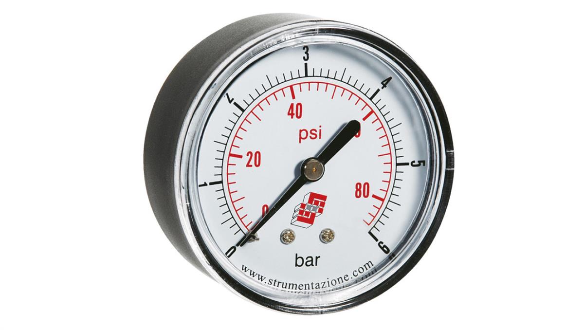 PNEUMAT SYSTEM Manometr standardowy z przyłączem tylnym, śr. 40mm, 0-4bar, G1/8, M40A.PL004G18