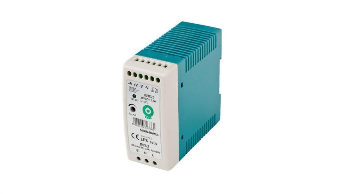POS Power MDIN40W24: zasilacz DIN 24V/1.7A, plastic case, slim