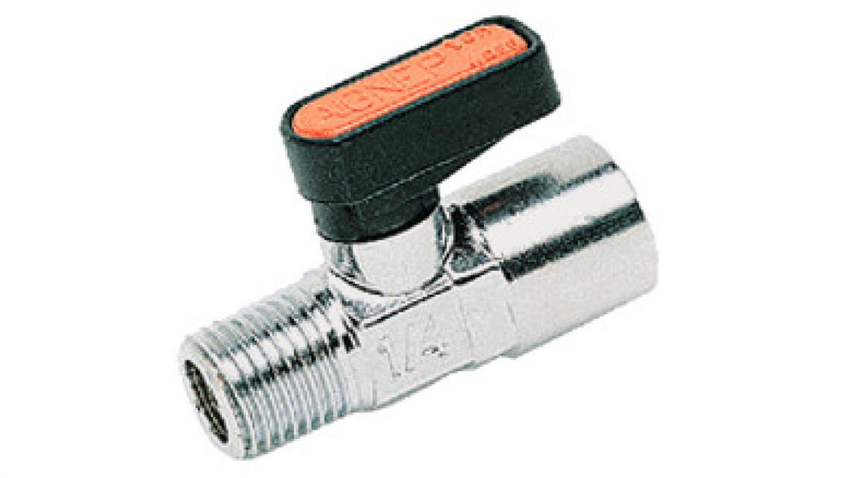 Zawór kulowy Ghilux mini R 1/2 GZ - R 1/2 GW, PN20, gwintowany, mosiądz niklowany, PTFE/NBR