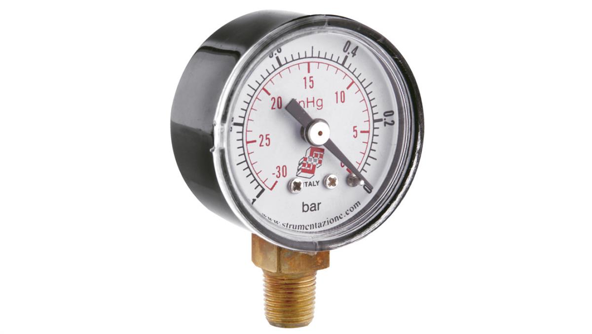 Wakuometr standardowy z przyłączem dolnym, śr. 40mm, -1/0bar, G1/8, W40R.PL000G18