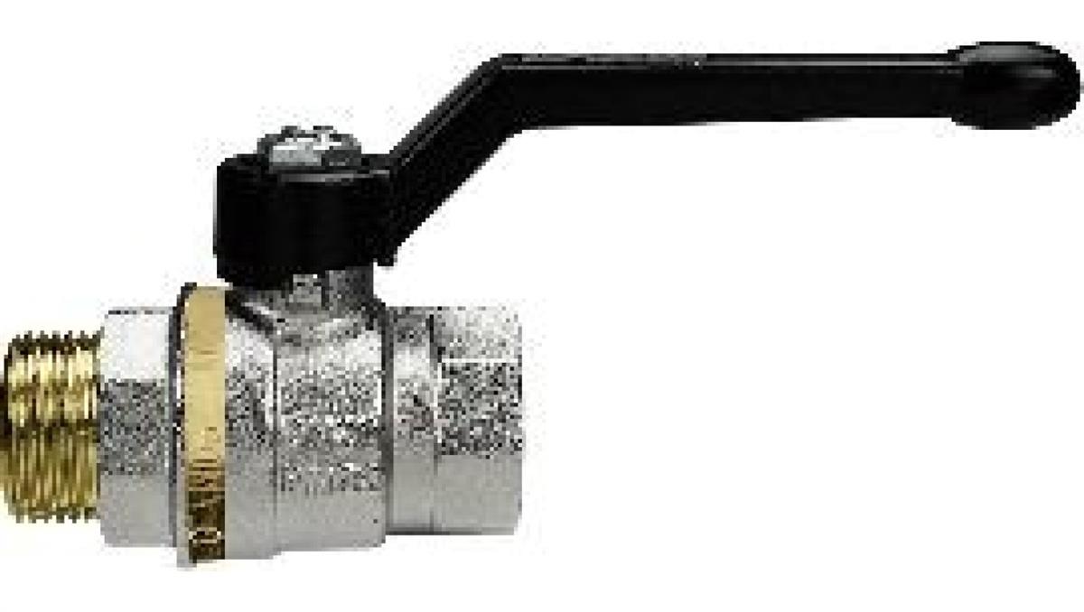 Zawór kulowy ECONO G 1 1/2 GW - G 1 1/2 GZ PN25, mosiądz niklowany, PTFE