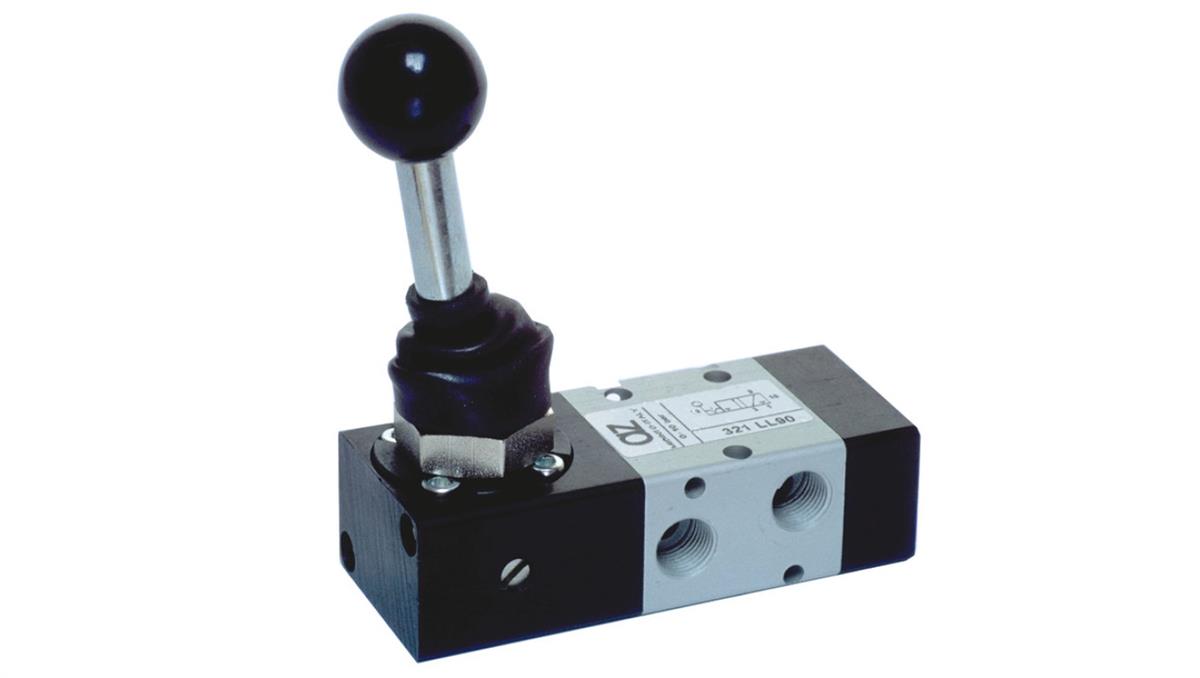 Pneumatyczny zawór ręczny z dźwignią NC 3/2, G1/8, 321 ML90