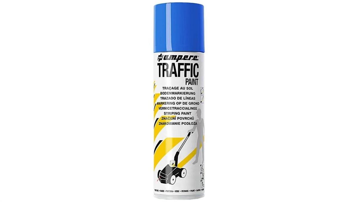 AMPERE Fraba do malowania linii, znakowania jezdni niebieska 500ml spray TRAFFIC PAINT