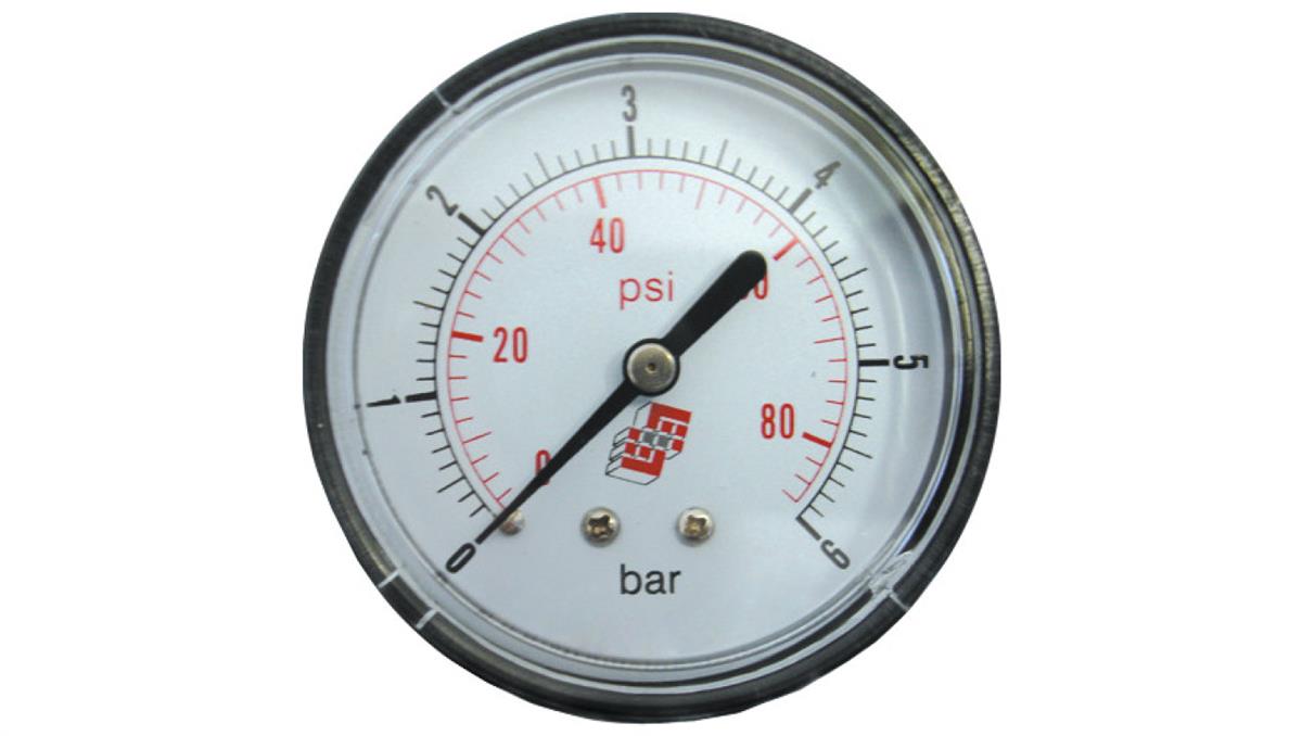 PNEUMAT SYSTEM Manometr standardowy z przyłączem tylnym, śr. 40mm, 0-12bar, G1/8, M40A.PL012G18