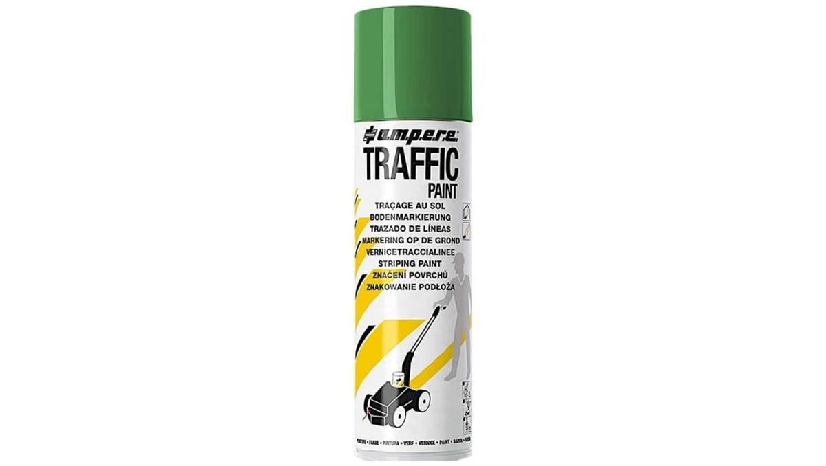 AMPERE Fraba do malowania linii, znakowania jezdni zielona 500ml spray TRAFFIC PAINT