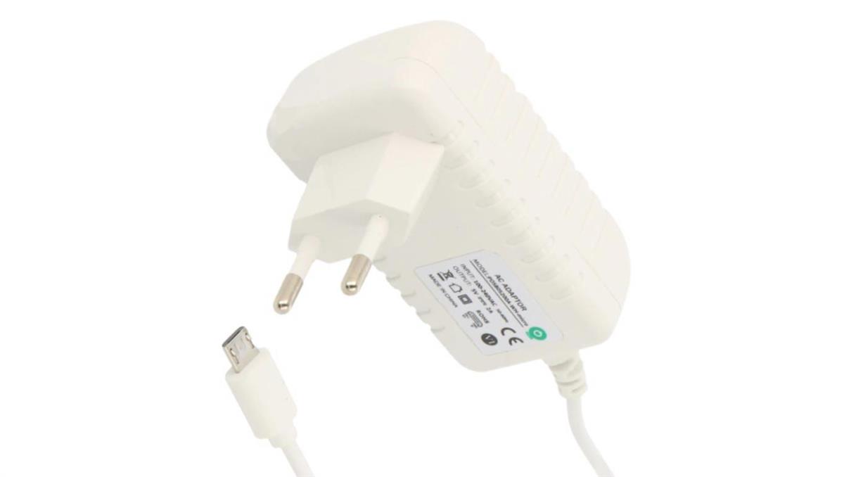 POSB05200A-WH-MICRO Zasilacz adapter biały 10W 5V 2A 10W gniazdo AC:CEE7/16. wtyk DC: micro USB