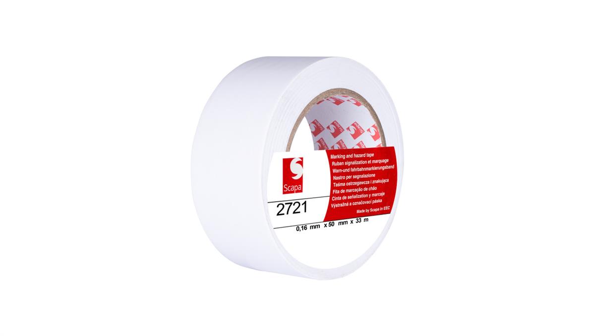 Scapa Taśma oznaczeniowa ostrzegawcza 50mm/33m biała 2721