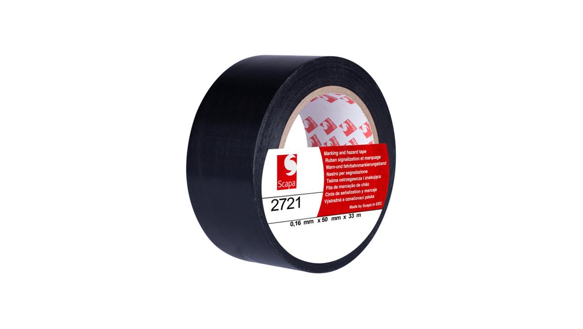 Scapa Taśma oznaczeniowa ostrzegawcza 50mm/33m czarna 2721