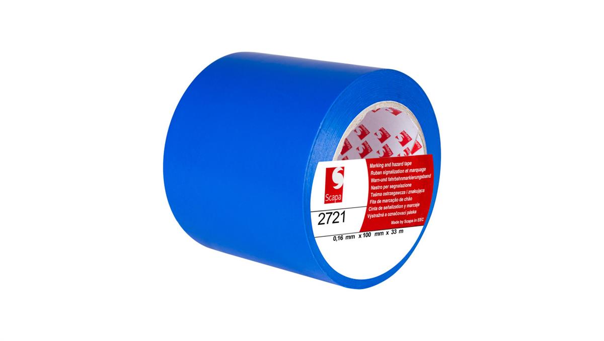 Scapa Taśma oznaczeniowa ostrzegawcza 100mm/33m niebieska 2721