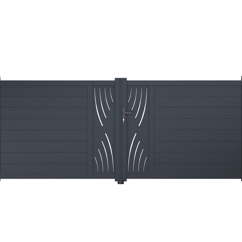 Brama aluminiowa dwuskrzydłowa 3.5m VELETA 350B140 Szara
