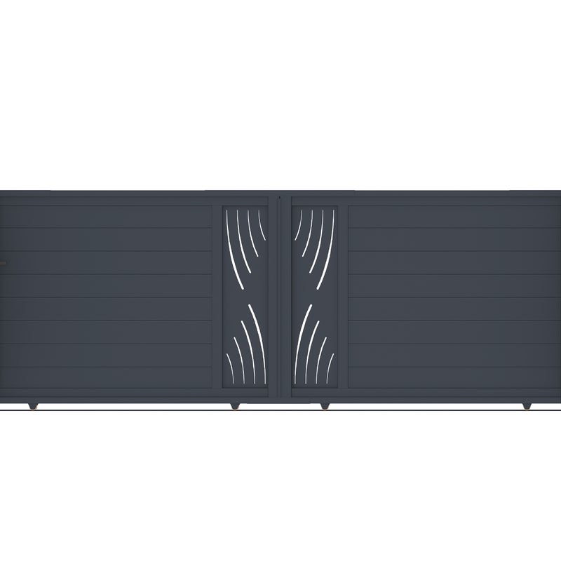 Brama przesuwna 4m ARLBERG wys. 140cm aluminium szare