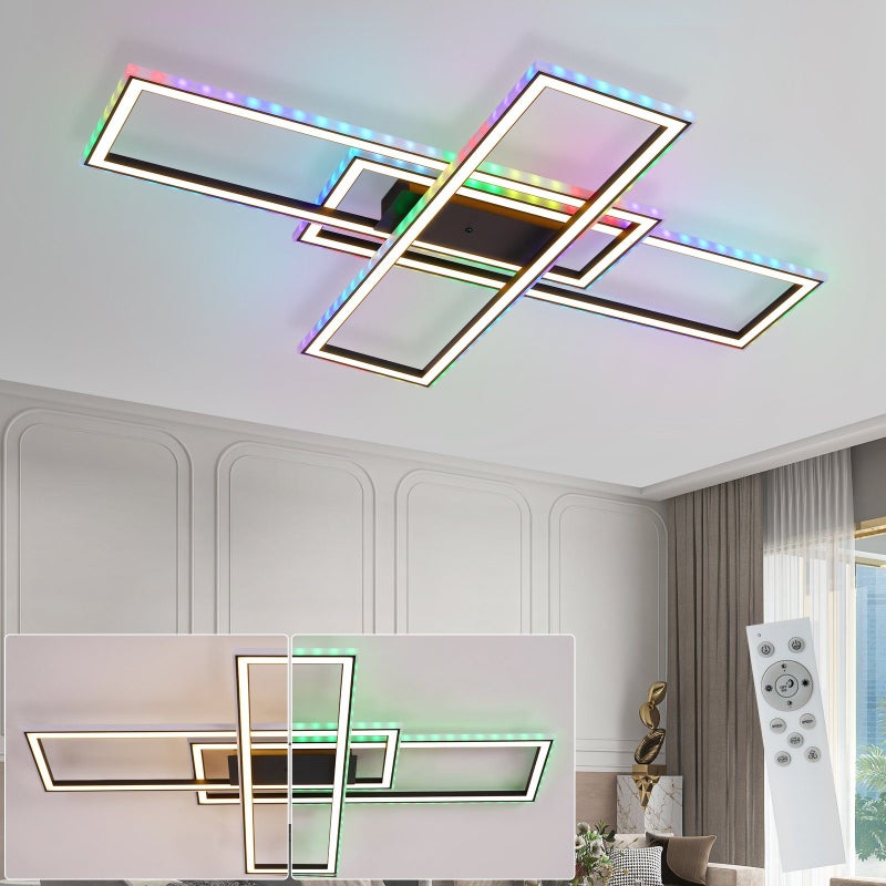 NETTLIFE Lampa sufitowa LED Ściemnialna lampa sufitowa do sypialni z pilotem zdalnego sterowania Oświetlenie sufitowe