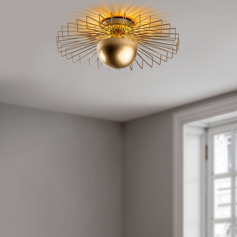 Lampa sufitowa druciana - Złota - Wys. 24 x Śr. 60 cm - ZYMA