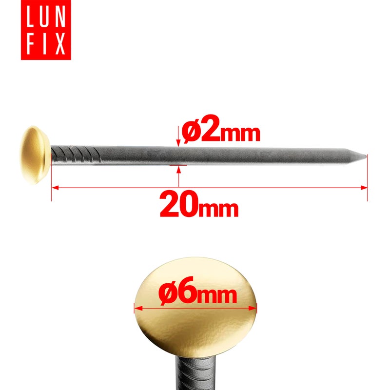 Gwoździe do obrazów złote 2x20 mm 100szt.