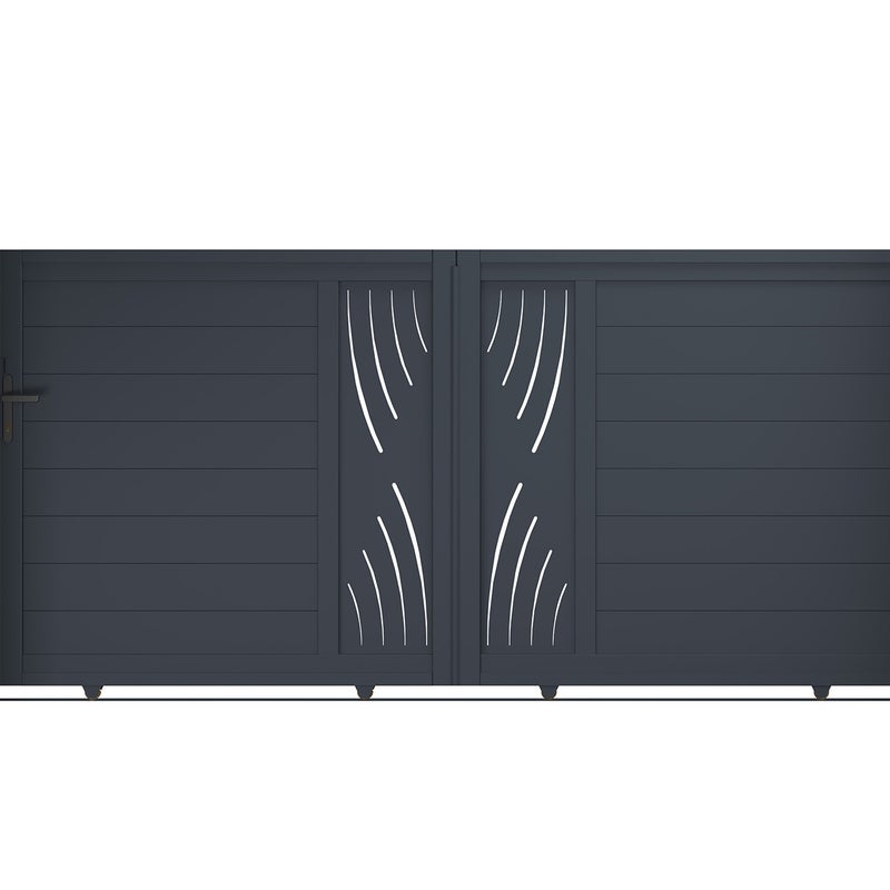 Brama przesuwna 3,7m HALTI H.140cm szare aluminium
