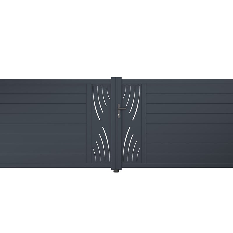 Brama aluminiowa dwuskrzydłowa 4m VELETA 400B140 Szara