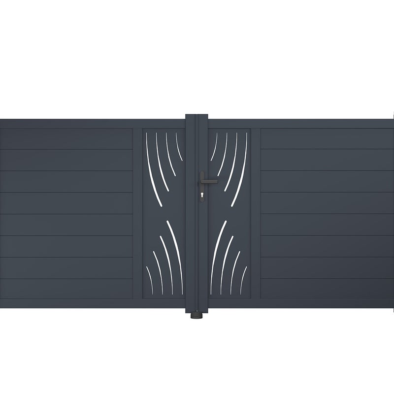 Brama aluminiowa dwuskrzydłowa 3m VELETA 300B140 Szara
