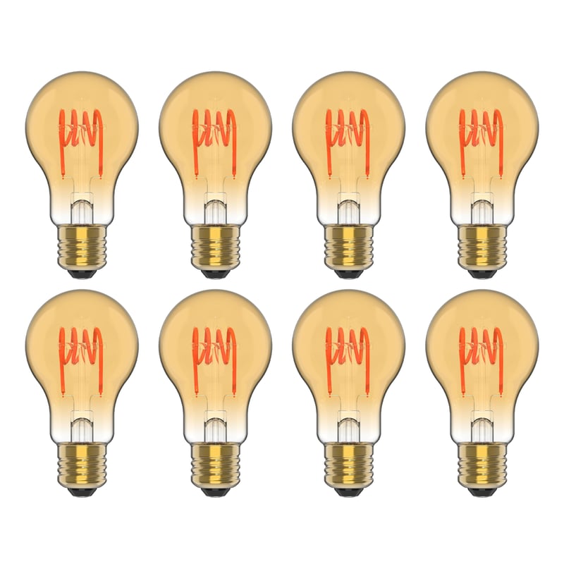 LEXMAN - Opakowanie 8 dekoracyjnych żarówek LED Filament - Bursztynowa kula - E27 - 400LM - 4,5 W, co odpowiada 35 W - Ø 60 mm - 2200 K - Ciepła biel